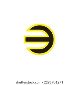 Number 3 circle, neon geometric symbol simple logo vector