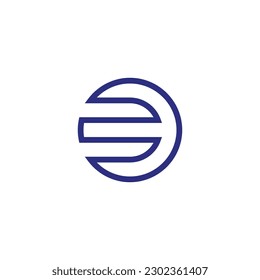 Número 3 círculo, neón, línea símbolo geométrico simple vector