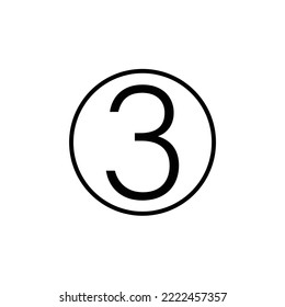 Number 3 In The Circle Vector Icon