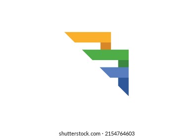 Number 3 Colored Logo Vector