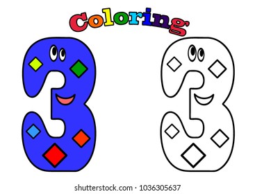Number 3, coloring .