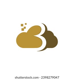 Número 3 combinado con el logotipo del icono de la tecnología en la nube. Diseño del logotipo de la ilustración gráfica vectorial para el logotipo tipográfico en la nube 3