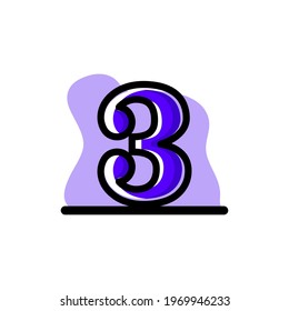 Number 3 Conceptual Vector Icon Illustration Design eps10 great for any purposes