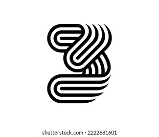 Number 3 creative design vector template