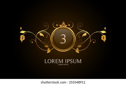 Number 3 crest logo. Vector logotype design.