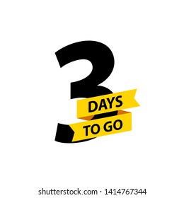 Number 3 of days to go. Collection badges sale, landing page, banner.Vector illustration.