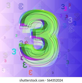 Number 3 design template