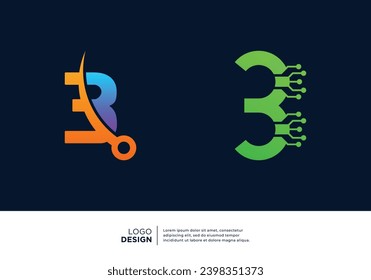Colección de diseño de logotipo de tecnología digital número 3.