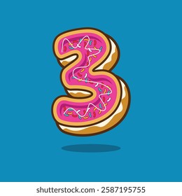 The number 3 is donut shape
