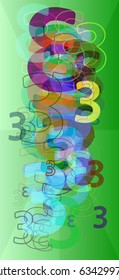 Number 3 elements texture