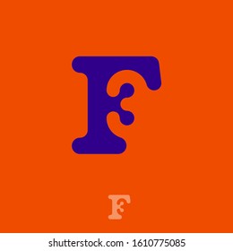 Number 3 and F letters monogram. Abstract logo isolated on an orange background. Monochrome option.