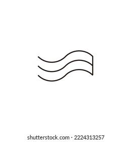 Number 3 flag, line geometric symbol simple logo vector