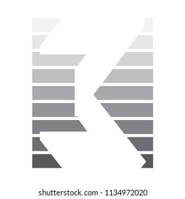 number 3 flat gradient monochrome shape modern vector geometric design
