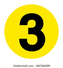 Number 3 Floor Marker Symbol, Vector Illustration, Isolate On White Background Label. EPS10