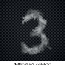 number 3 of fog and smoke. Vector illustration