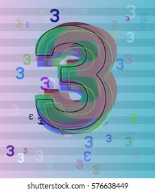 Number 3 icon art