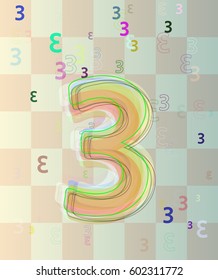 Number 3 icon background