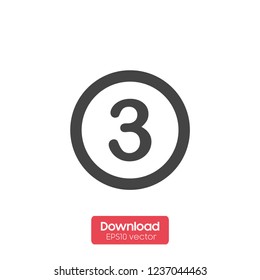 Number 3 icon vector
