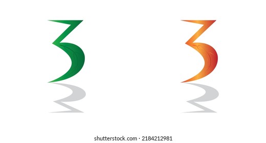 the number 3 and leaf logo are suitable for your brand