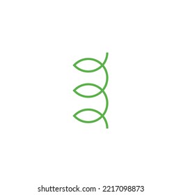 Number 3 leaves, line geometric symbol simple logo vector