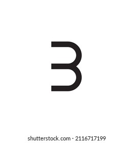 
number 3, letter B very simple symbol logo vector