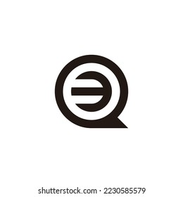 Número 3 de la letra Q, símbolo geométrico circular simple vector de logotipo