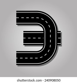 Number 3 letter. Street font. Road font. Number 3 alphabet street character.