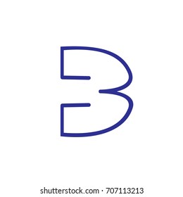 number 3 line art design logo vector