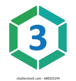 number 3 logo icon.