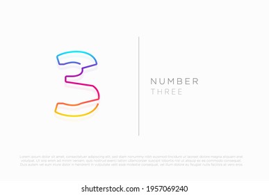 Number 3 logo icon design, vector template