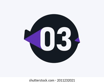 Icono de logotipo número 3 imagen vectorial