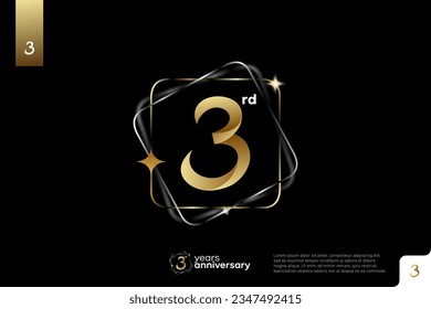 Number 3 logo icon design, 3rd birthday logo number, anniversary 3
