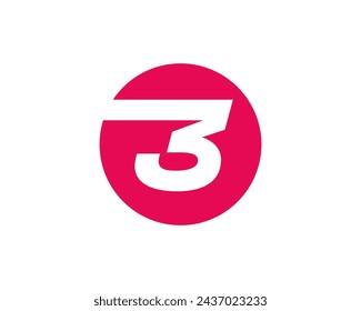 Número 3 elementos de plantilla de diseño de icono de logotipo