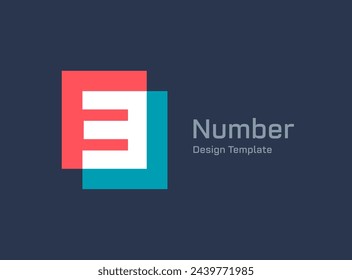Number 3 logo icon design template elements