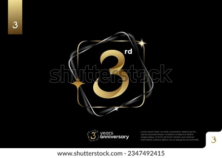 Number 3 logo icon design, 3rd birthday logo number, anniversary 3

