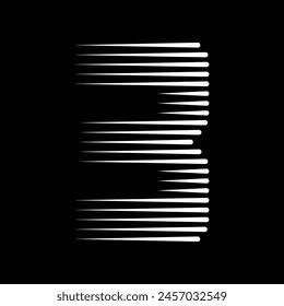 Ilustración del icono del logotipo de 3 líneas numéricas