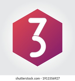 Nummer 3 Logo Symbol, Vektordesign. Eps10 Vektorgrafik.