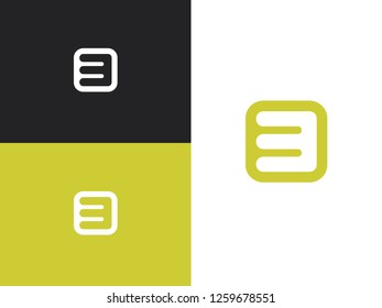 Number 3 logo in square rounded shape. Icon design template element. Minimalistic style design. Simple vector illustration.