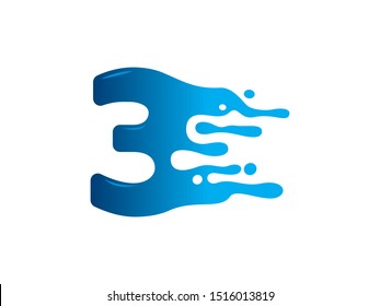 Number 3 logo or symbol template design