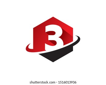 Number 3 logo or symbol template design