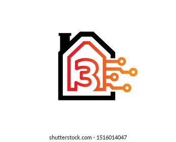 Number 3 logo or symbol template design