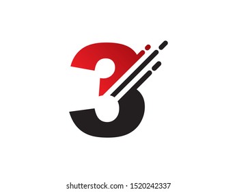 Number 3 logo or symbol template design