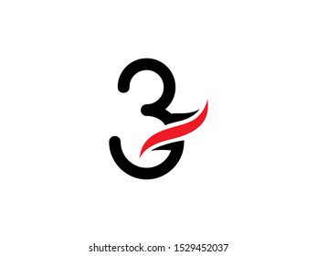 Number 3 logo or symbol template design