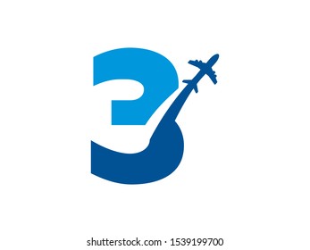 Number 3 logo or symbol template design