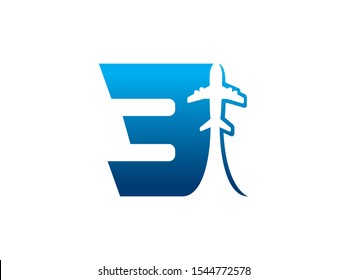 Number 3 logo or symbol template design