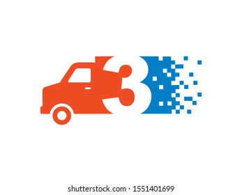 Number 3 logo or symbol template design