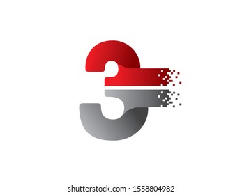 Number 3 logo or symbol template design