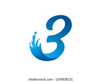 Number 3 logo or symbol template design
