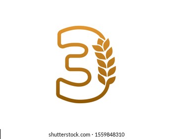 Number 3 logo or symbol template design