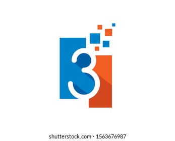 Number 3 logo or symbol template design